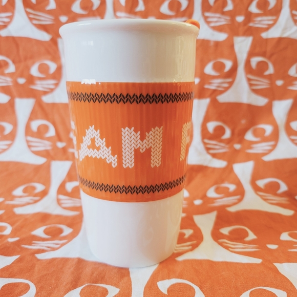 Starbucks Team Pumpkin Spice Latte travel ceramic mug. Perfect shape 2016 10oz - Picture 2 of 9